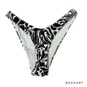 Aerie Cheekiest Ribbed bikini Swimsuit Cheeky Swim bottom Tropical Anima